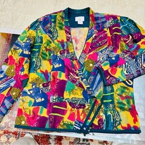 VTG 1980 George Multicolor Women's Blazer size 4